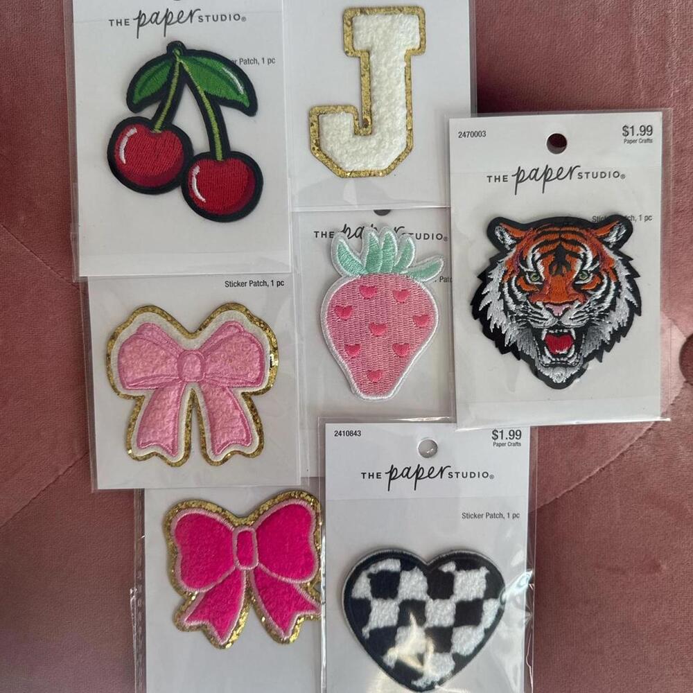 Multi-coloured assorted sticker patches